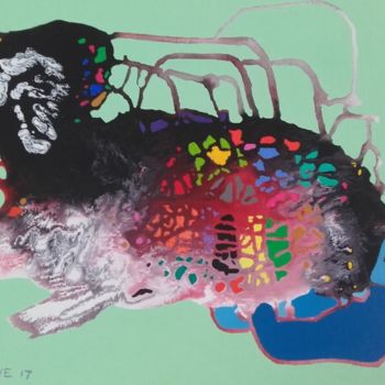 Peinture intitulée "Mon mouton noir" par Alain Baye, Œuvre d'art originale, Acrylique