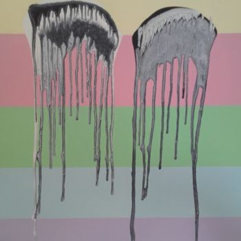 Peinture intitulée "2 méduses" par Alain Baye, Œuvre d'art originale