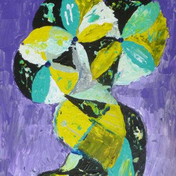 Painting titled "Bouquet de fleurs" by Alain Baye, Original Artwork