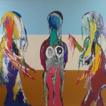 Pintura titulada "Les femmes qui pleu…" por Alain Baye, Obra de arte original