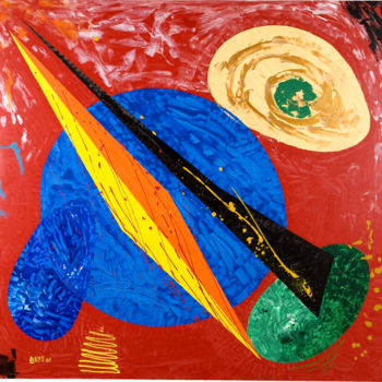 Peinture intitulée "Variant red cosmic…" par Alain Baye, Œuvre d'art originale