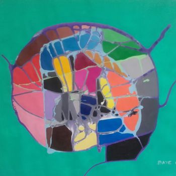 Painting titled "Head per square" by Alain Baye, Original Artwork