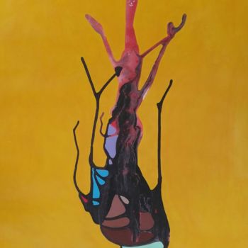 Painting titled "Over the leg  !" by Alain Baye, Original Artwork, Acrylic