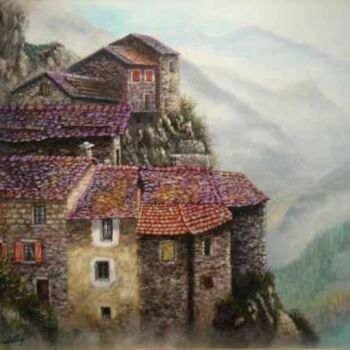Painting titled "roure" by Alain Benedetto, Original Artwork, Oil Mounted on Wood Stretcher frame