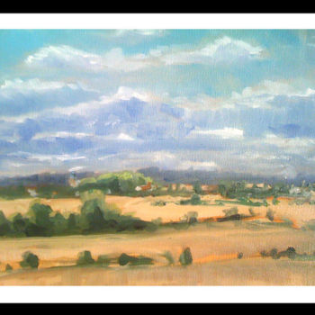 Painting titled "Vue depuis Villepre…" by Alain Bénéteau, Original Artwork, Oil