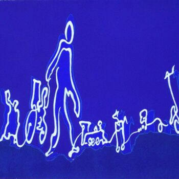 Картина под названием "à chacun son univer…" - Alain Berche, Подлинное произведение искусства, Акрил