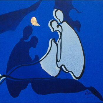 Painting titled "Duo" by Alain Berche, Original Artwork, Acrylic