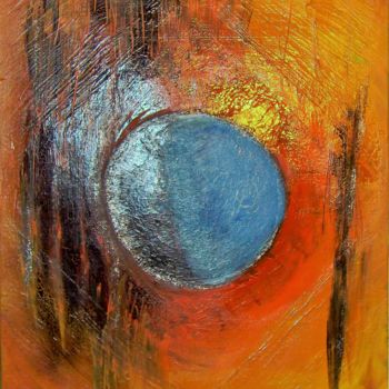 Pittura intitolato "la planete bleue" da Alain Berthier, Opera d'arte originale, Acrilico
