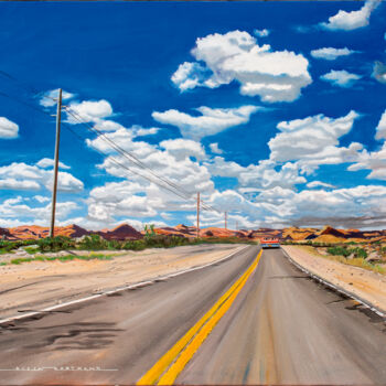 Malarstwo zatytułowany „Route 66” autorstwa Alain Bertrand, Oryginalna praca, Olej