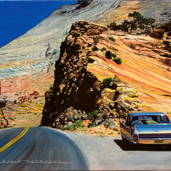 Painting titled "Zion national park" by Alain Bertrand, Original Artwork, Oil