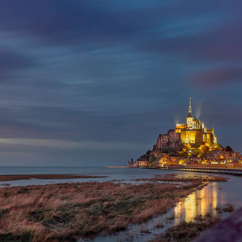 Photography titled "Mont Saint-Michel" by Alain Besombes, Original Artwork, Digital Photography Mounted on Aluminium