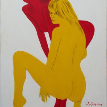 Painting titled "Duos" by Alain Beziers, Original Artwork, Oil