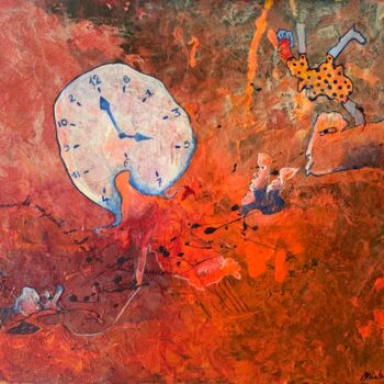 Картина под названием "Temporel" - Alain Bulle, Подлинное произведение искусства, Акрил Установлен на Деревянная рама для но…