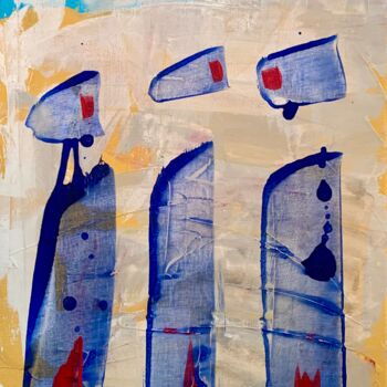 Painting titled "TRIO 1" by Alain Bulle, Original Artwork, Acrylic Mounted on Wood Stretcher frame