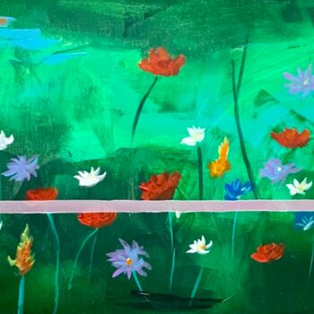 Картина под названием "Fleurs interdites 2" - Alain Bulle, Подлинное произведение искусства, Акрил Установлен на Деревянная…