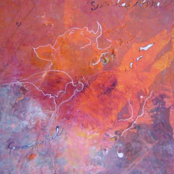 Pintura intitulada "Sur la terre" por Alain Bulle, Obras de arte originais, Óleo