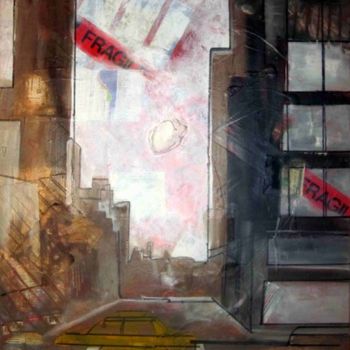 Peinture intitulée "New york fragile" par Alain Bulle, Œuvre d'art originale, Huile