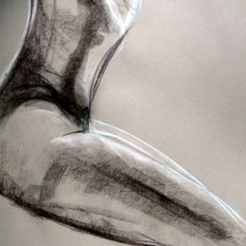 Drawing titled "Sans pied" by Alain Bulle, Original Artwork, Chalk