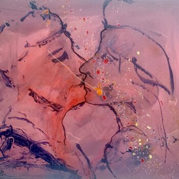 Peinture intitulée "MARIAGE COSMIQUE 2" par Alain Bulle, Œuvre d'art originale, Acrylique