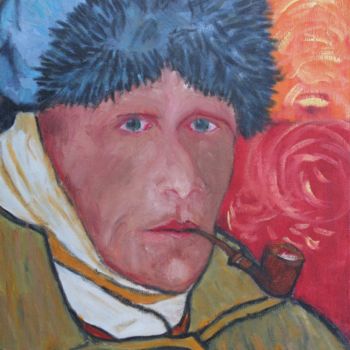 Painting titled "Copie de Van Gogh" by Alain Charles Richer, Original Artwork, Oil