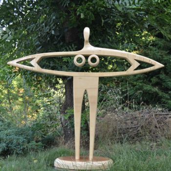 Sculpture intitulée "l' envolée" par Alain Chauvet, Œuvre d'art originale, Bois