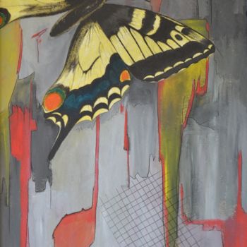 Painting titled "Papillon" by Alain Chauvet, Original Artwork, Acrylic