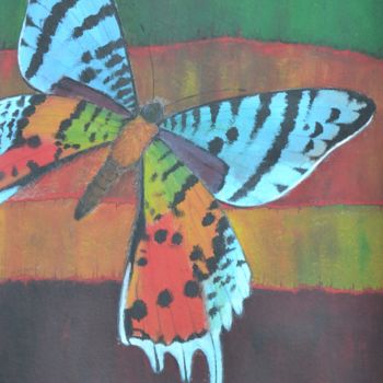 Pintura intitulada "Papillon" por Alain Chauvet, Obras de arte originais, Acrílico