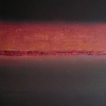 Painting titled "Horizon peinture 316" by Alain Chenard, Original Artwork, Oil Mounted on Wood Stretcher frame