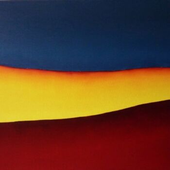 Painting titled "Horizon - peinture…" by Alain Chenard, Original Artwork, Oil Mounted on Wood Stretcher frame