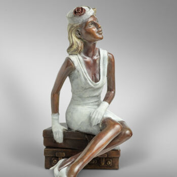 Sculpture titled "Lorette" by Alain Choisnet, Original Artwork, Bronze