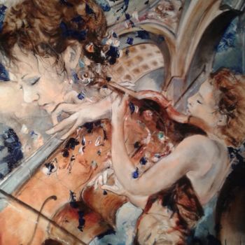 Painting titled "symphonie" by Alain Clinard, Original Artwork, Oil