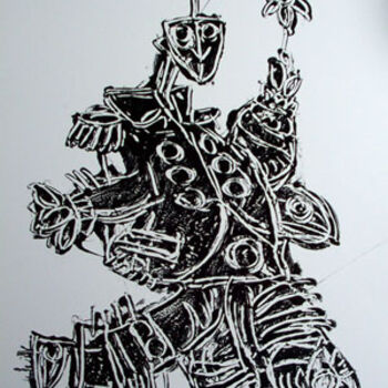 Gravures & estampes intitulée "encre 1" par Alain Cuvelier, Œuvre d'art originale