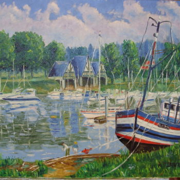 Painting titled "ST VALERY/SOMME " l…" by Alain Dervillez, Original Artwork, Oil