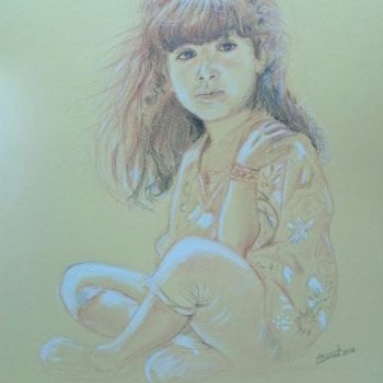 Drawing titled "Sereine Inès" by Alain Devred, Original Artwork