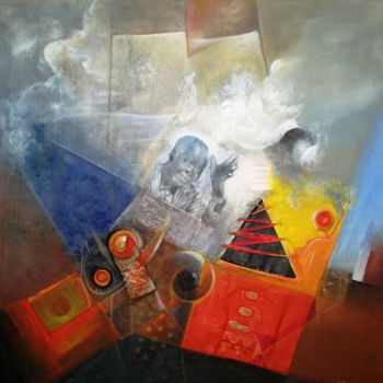 Pittura intitolato "the madiba's dream" da Alain Djeumo, Opera d'arte originale, Acrilico