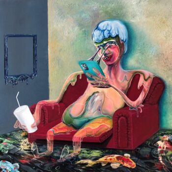 Peinture intitulée "Liquidez" par Alain Donate Hernandez, Œuvre d'art originale, Huile