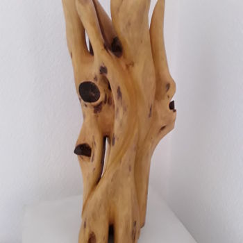 Sculpture titled "DANSE DU FEU" by Dal, Original Artwork, Wood