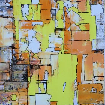 Pittura intitolato "Harmonie jaune oran…" da Alain Erpelding, Opera d'arte originale, Acrilico