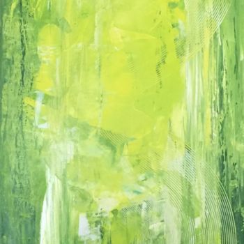 Pittura intitolato "Vert de printemps" da Alain Erpelding, Opera d'arte originale, Acrilico