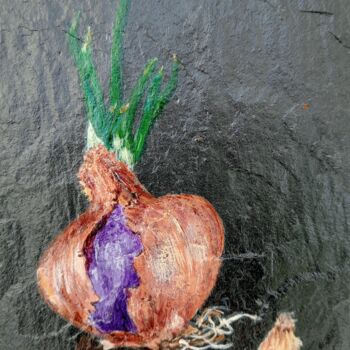 Peinture intitulée "L'oignon germé" par Alain Favé, Œuvre d'art originale, Acrylique
