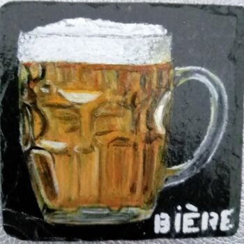 Peinture intitulée "Sous-verre "Bière"" par Alain Favé, Œuvre d'art originale, Acrylique