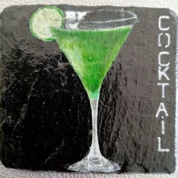 Картина под названием "Sous-verre "Cocktai…" - Alain Favé, Подлинное произведение искусства, Акрил