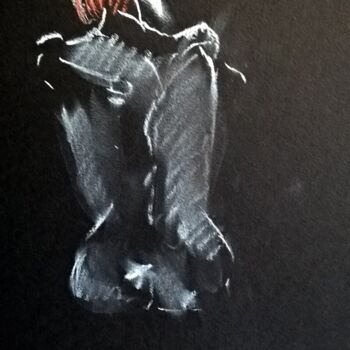 Картина под названием "Nu 4" - Alain Fortier, Подлинное произведение искусства, Пастель