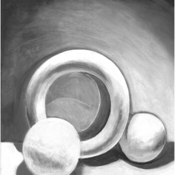 Pintura intitulada "Balls and crown" por Alain Galet, Obras de arte originais, Acrílico