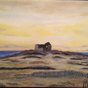 Painting titled "Ruine au bord de la…" by Germain Alain, Original Artwork