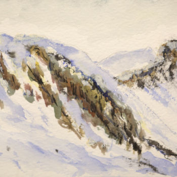 Painting titled "Bourg Saint Maurice" by Alain Husson-Dumoutier, Original Artwork, Watercolor