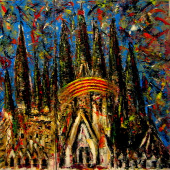 Ζωγραφική με τίτλο "La Sagrada Familia,…" από Marius, Αυθεντικά έργα τέχνης, Λάδι