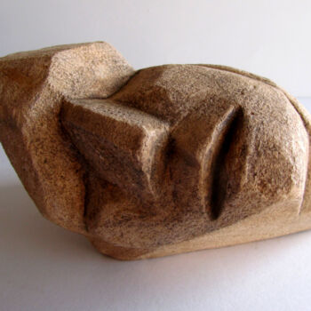 雕塑 标题为“Tête penchée” 由Alain Lamy, 原创艺术品, 石