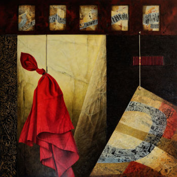 Pintura intitulada "Cardinal" por Alain Le Junter, Obras de arte originais
