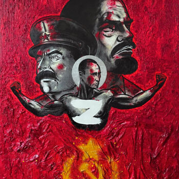 Schilderij getiteld "Crimes" door Alain Liberty, Origineel Kunstwerk, Acryl Gemonteerd op Frame voor houten brancard